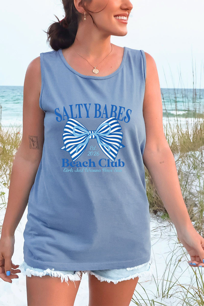 Blue Salty Babes Comfort Colors Cotton Tank Top