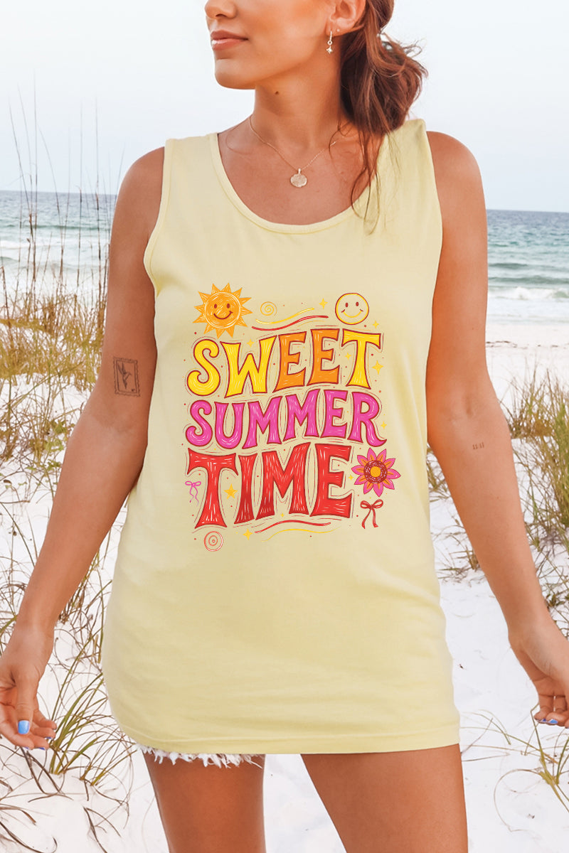 Golden Glow Sweet Summer Time Comfort Colors Cotton Tank Top