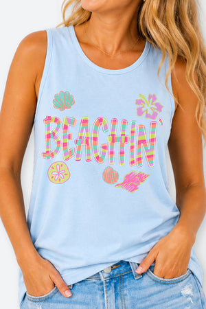 Paradise Painted Beachin' Comfort Colors Cotton Tank Top