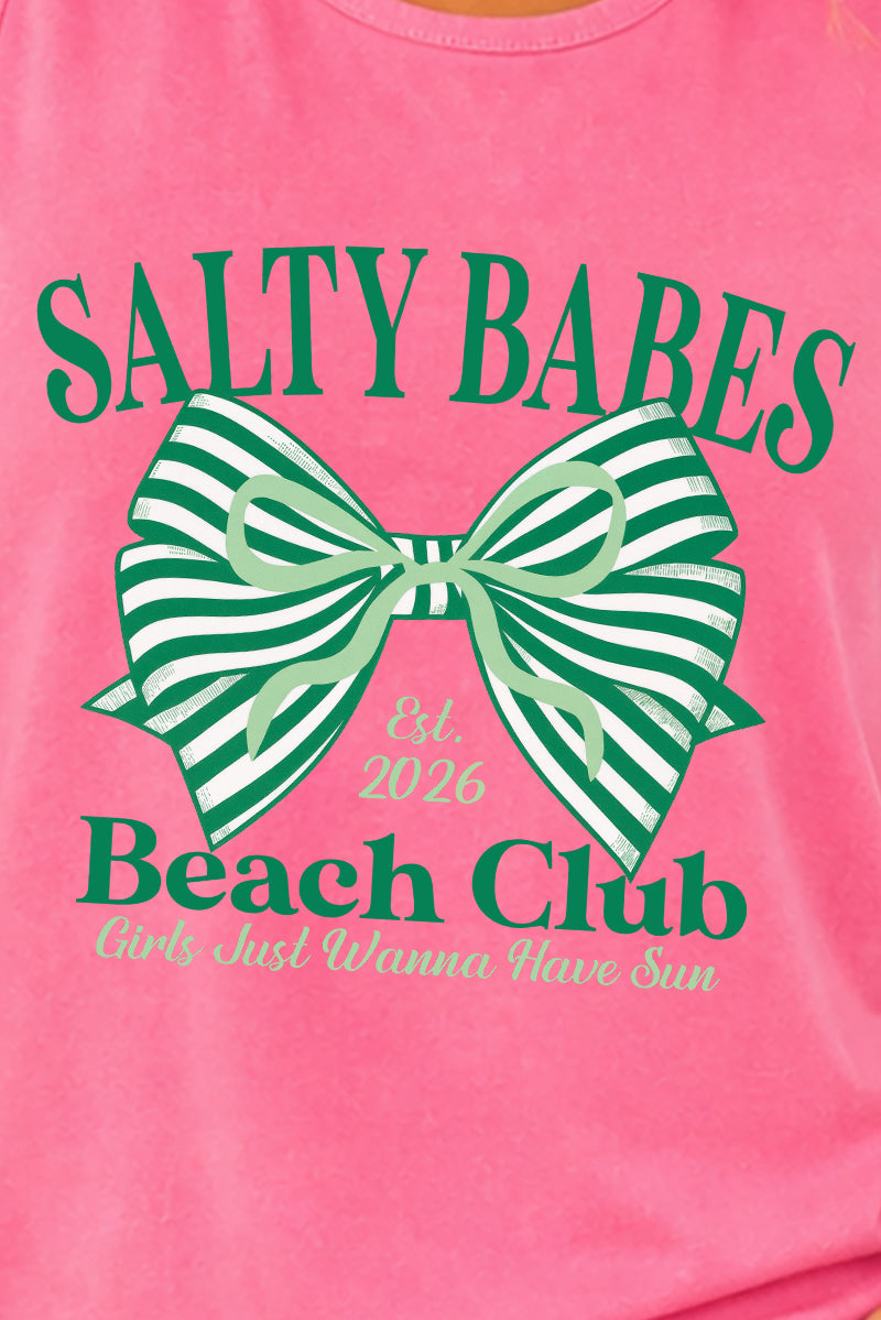 Green Salty Babes Comfort Colors Cotton Tank Top
