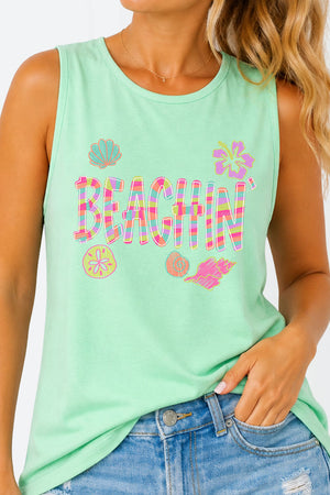Paradise Painted Beachin' Comfort Colors Cotton Tank Top