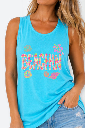 Paradise Painted Beachin' Comfort Colors Cotton Tank Top