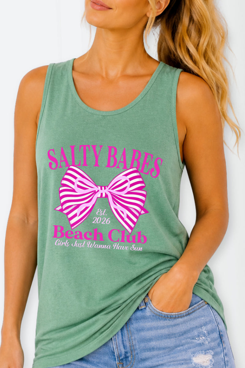 Pink Salty Babes Comfort Colors Cotton Tank Top