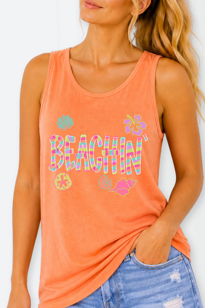 Paradise Painted Beachin' Comfort Colors Cotton Tank Top