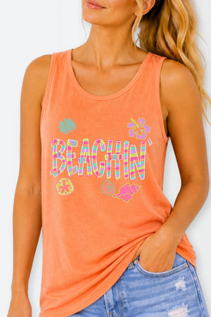 Paradise Painted Beachin' Comfort Colors Cotton Tank Top
