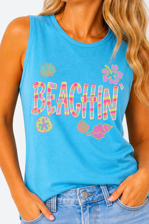 Paradise Painted Beachin' Comfort Colors Cotton Tank Top