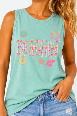 Paradise Painted Beachin' Comfort Colors Cotton Tank Top