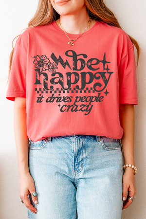 Black Be Happy Softstyle Adult T-Shirt