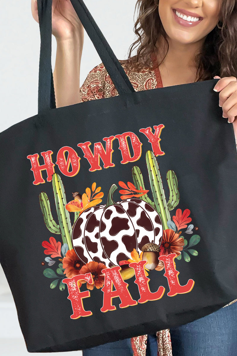 Desert Howdy Fall Canvas Jumbo Tote