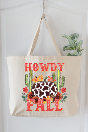 Desert Howdy Fall Canvas Jumbo Tote