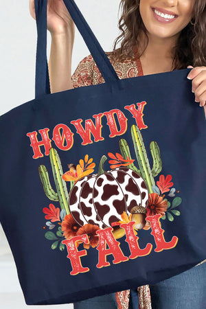 Desert Howdy Fall Canvas Jumbo Tote