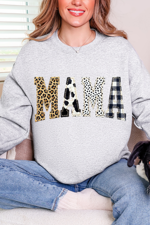 Pattern Play Mama Heavy Blend Crew Sweatshirt