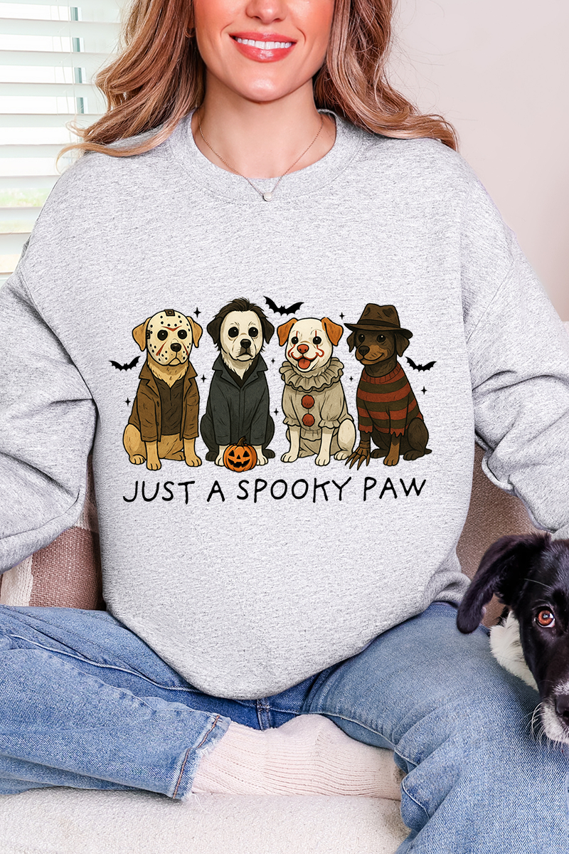 Just A Spooky Paw Heavy Blend Crew Sweatshirt