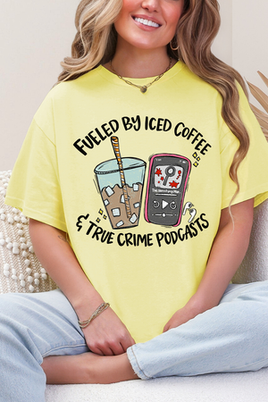 Iced Coffee & True Crime Softstyle Adult T-Shirt