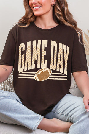 Checkered Taupe Game Day Softstyle Adult T-Shirt