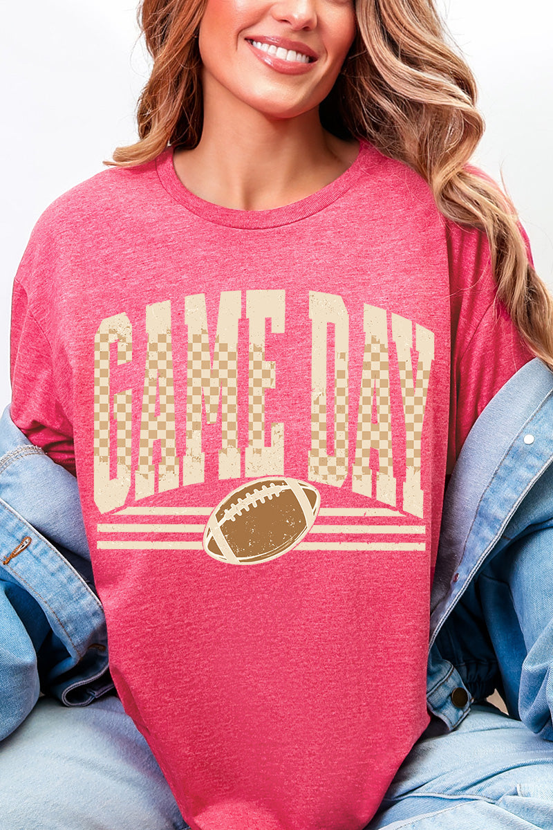 Checkered Taupe Game Day Softstyle Adult T-Shirt