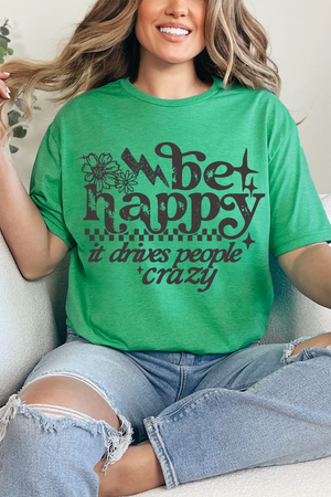 Black Be Happy Softstyle Adult T-Shirt