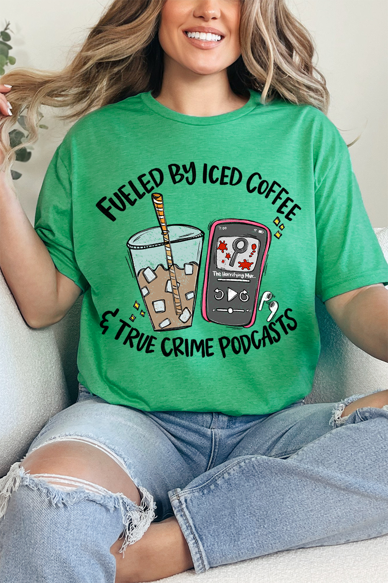 Iced Coffee & True Crime Softstyle Adult T-Shirt