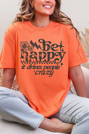 Black Be Happy Softstyle Adult T-Shirt