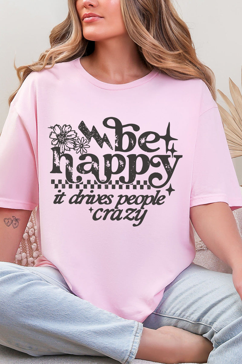 Black Be Happy Softstyle Adult T-Shirt