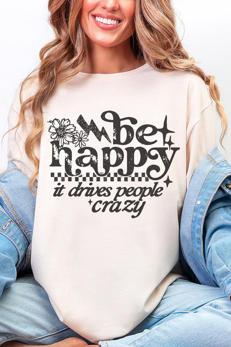Black Be Happy Softstyle Adult T-Shirt