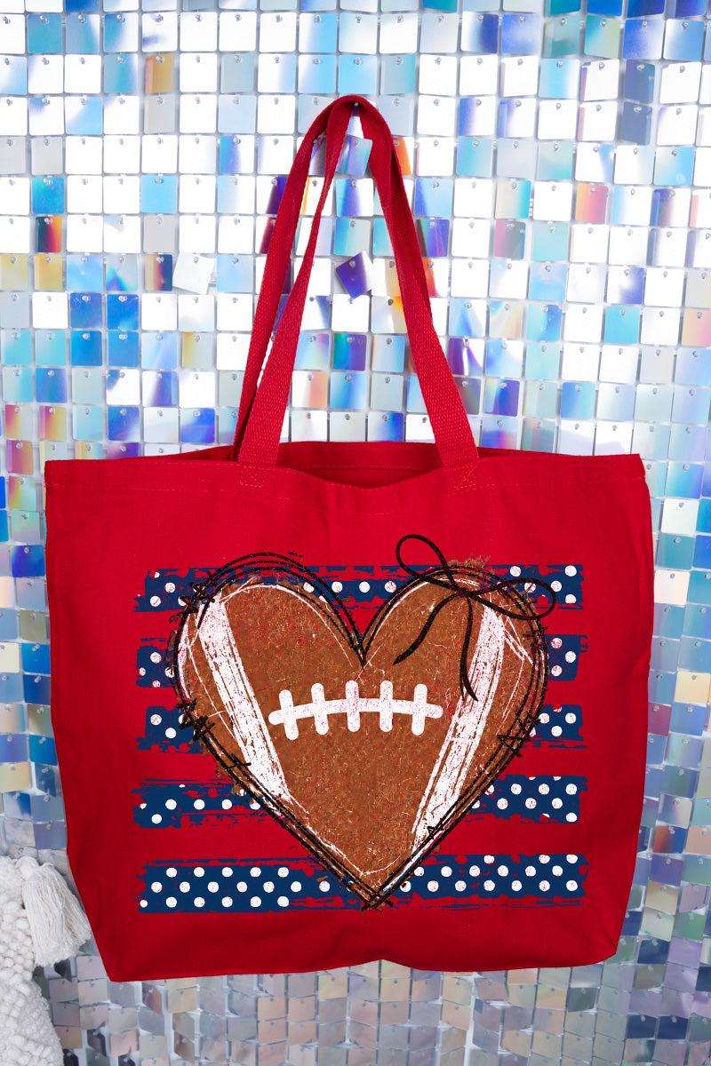 Navy Football Sweetheart Canvas Jumbo Tote