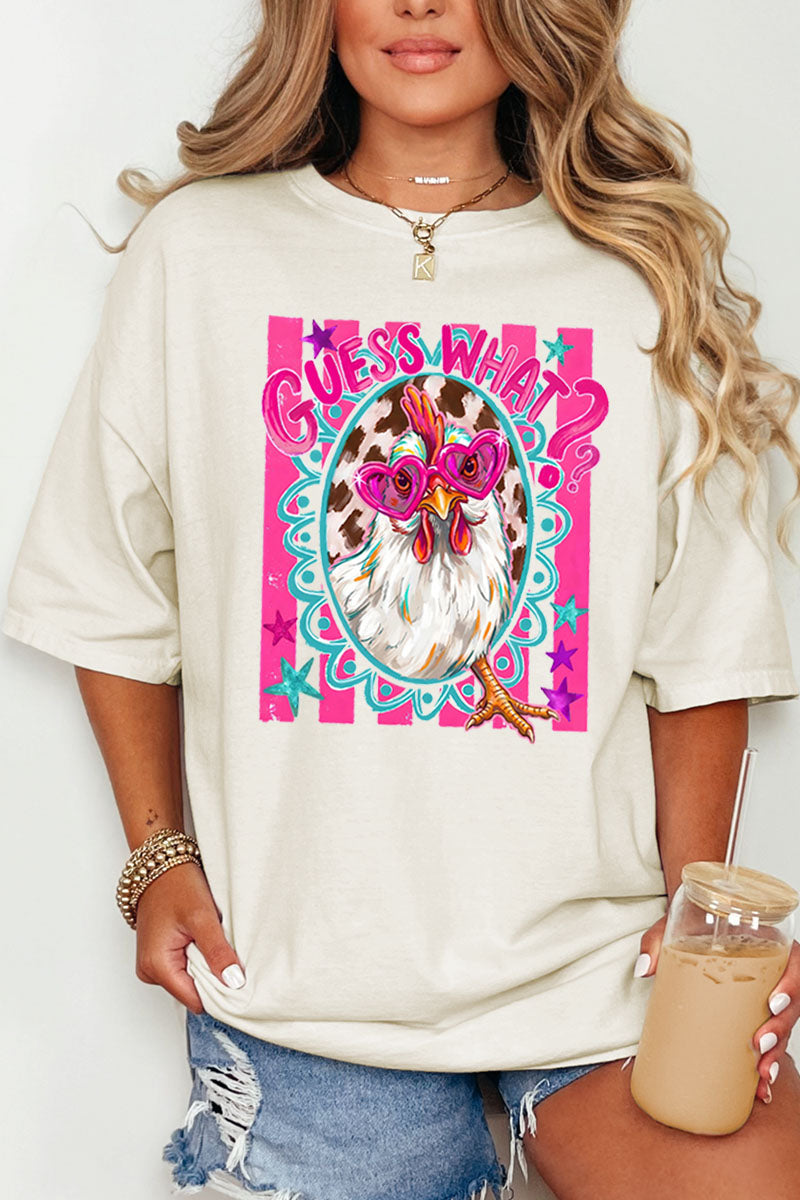 Guess What Chicken Butt Full Front & Back Design Comfort Colors Adult Ring-Spun Cotton Tee