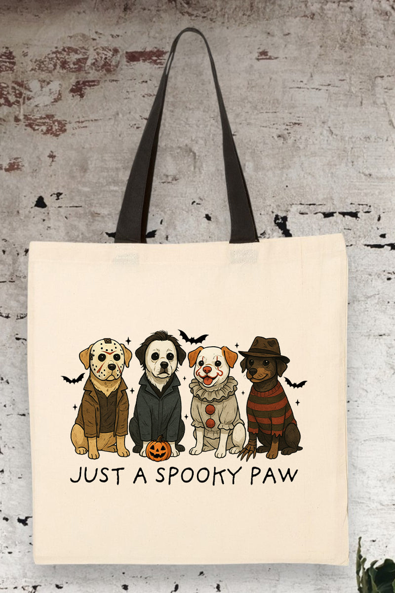 Just A Spooky Paw Medium Canvas Tote