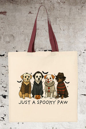 Just A Spooky Paw Medium Canvas Tote