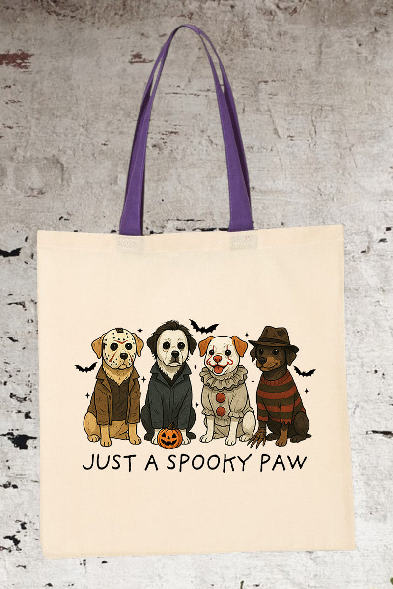 Just A Spooky Paw Medium Canvas Tote