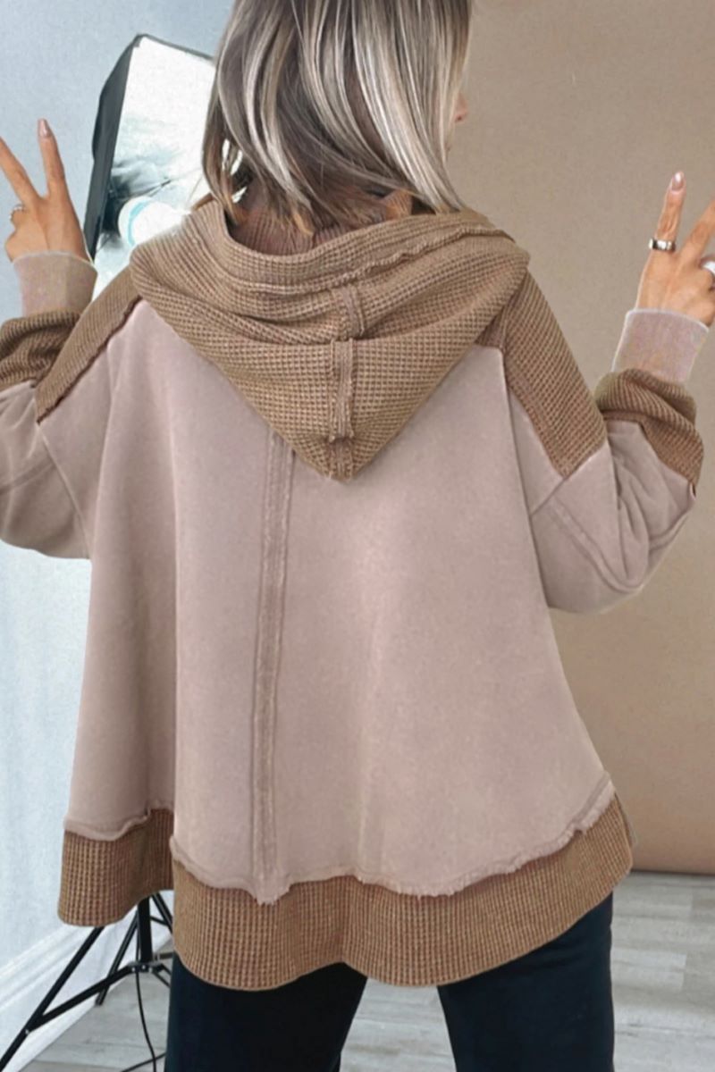 PREORDER! ETA 10/29 Harvest Hues Waffle Patchwork Hoodie **SHIPPING EXPECTED TO BEGIN ON DATE 10/29**