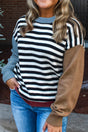 Mixed Messages Black Striped Colorblock Sweater