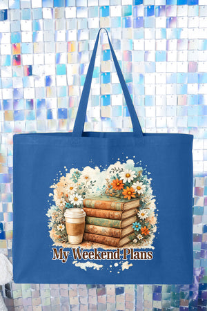 Weekend Books & Brews Canvas Jumbo Tote