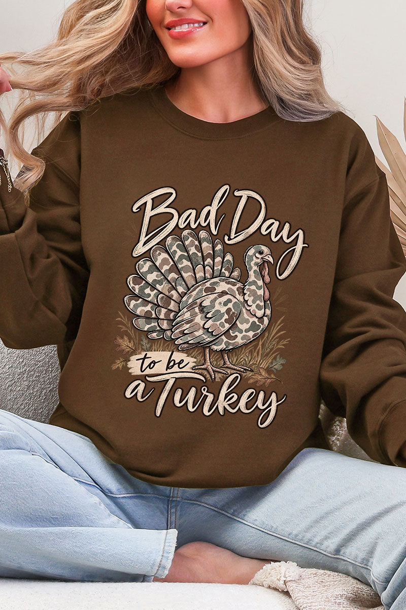 Bad Day Camo Turkey Ecosmart Crewneck Sweatshirt