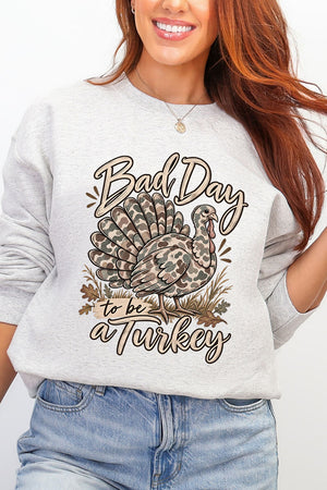 Bad Day Camo Turkey Ecosmart Crewneck Sweatshirt