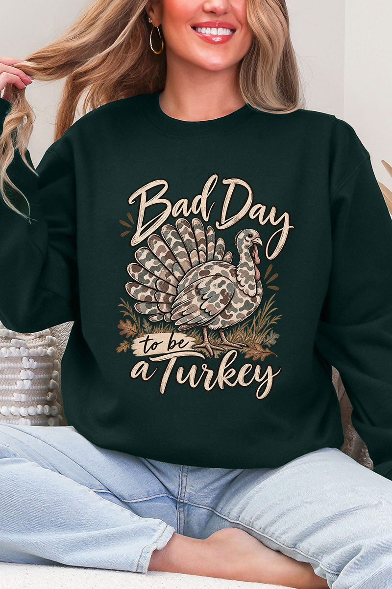 Bad Day Camo Turkey Ecosmart Crewneck Sweatshirt