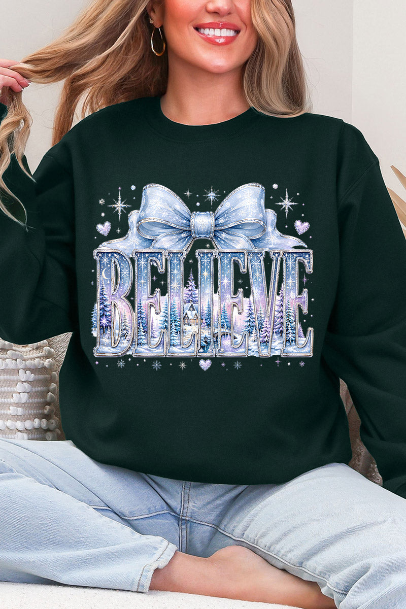 Frosted Fairytale Believe Ecosmart Crewneck Sweatshirt
