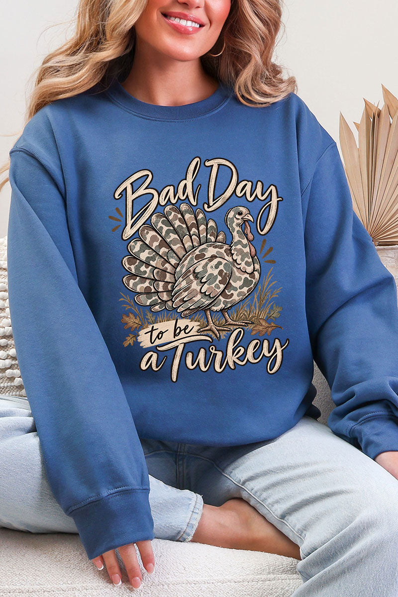 Bad Day Camo Turkey Ecosmart Crewneck Sweatshirt