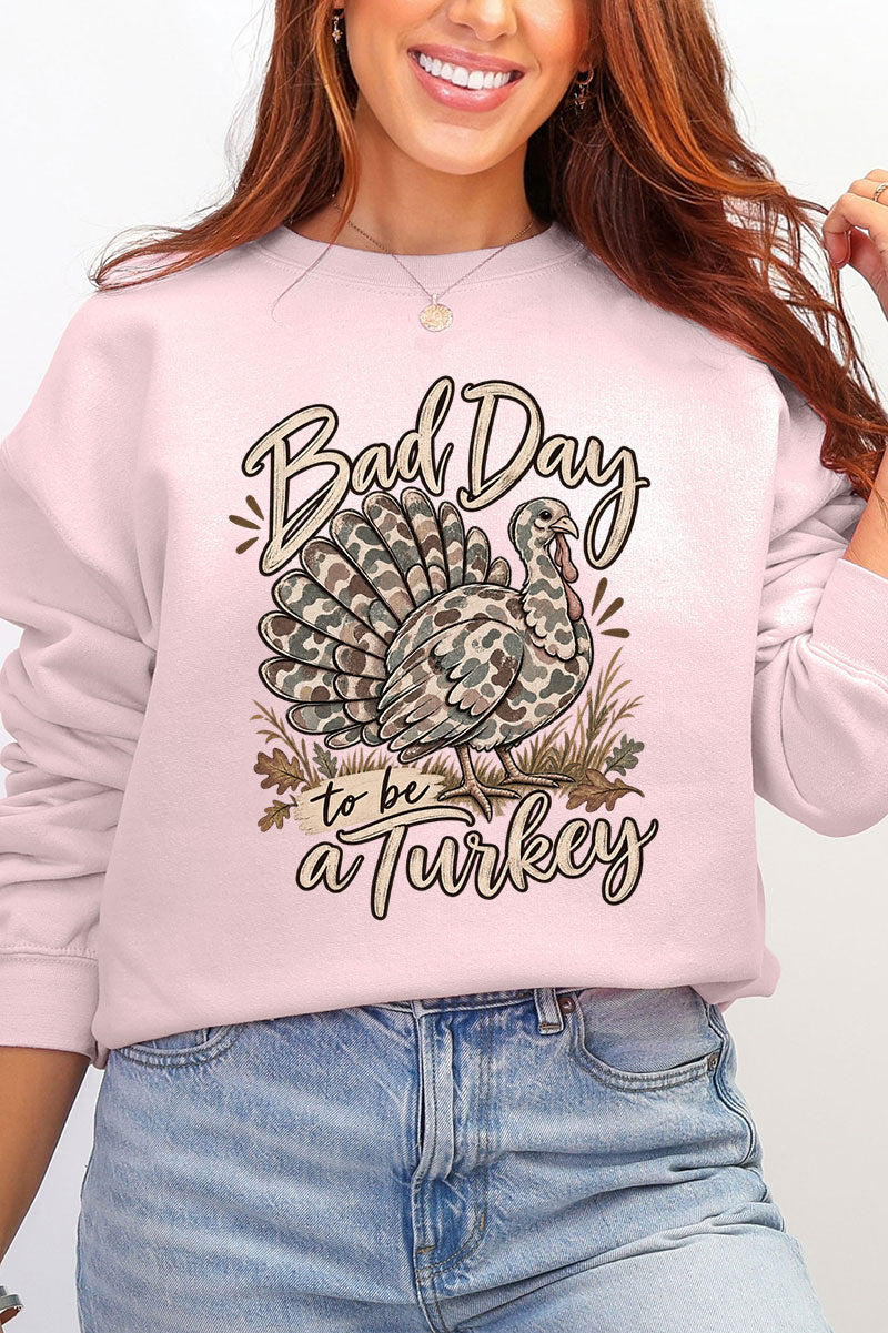 Bad Day Camo Turkey Ecosmart Crewneck Sweatshirt