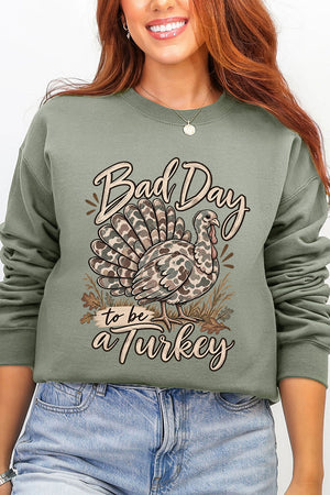 Bad Day Camo Turkey Ecosmart Crewneck Sweatshirt