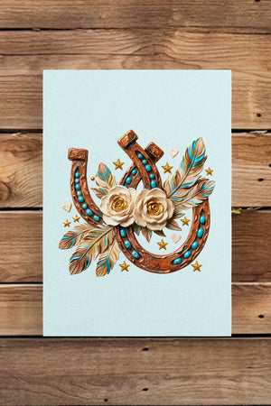 Desert Rose Horseshoe Ready To Frame Canvas Print