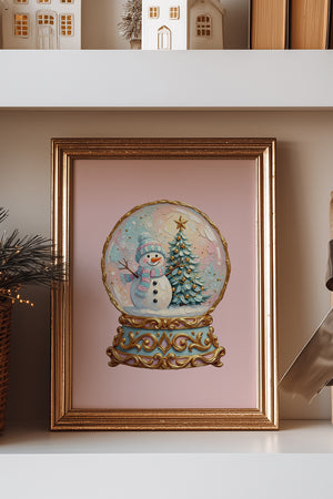 Pink Sugarplum Snowfall Ready To Frame Canvas Print