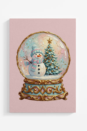Pink Sugarplum Snowfall Ready To Frame Canvas Print
