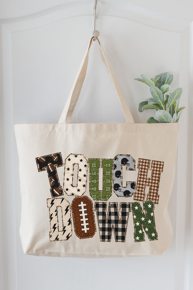 Touchdown Pattern Play Canvas Jumbo Tote
