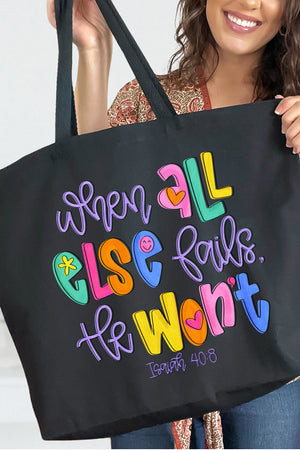 Colorful All Else Fails Canvas Jumbo Tote