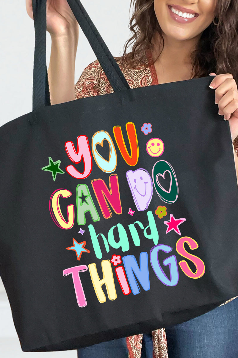 You Can Do Hard Things Canvas Jumbo Tote