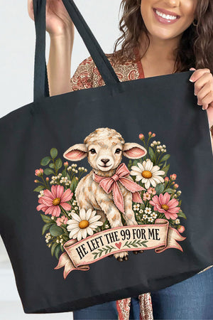 Lamb Left The 99 Canvas Jumbo Tote