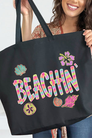 Paradise Painted Beachin' Canvas Jumbo Tote