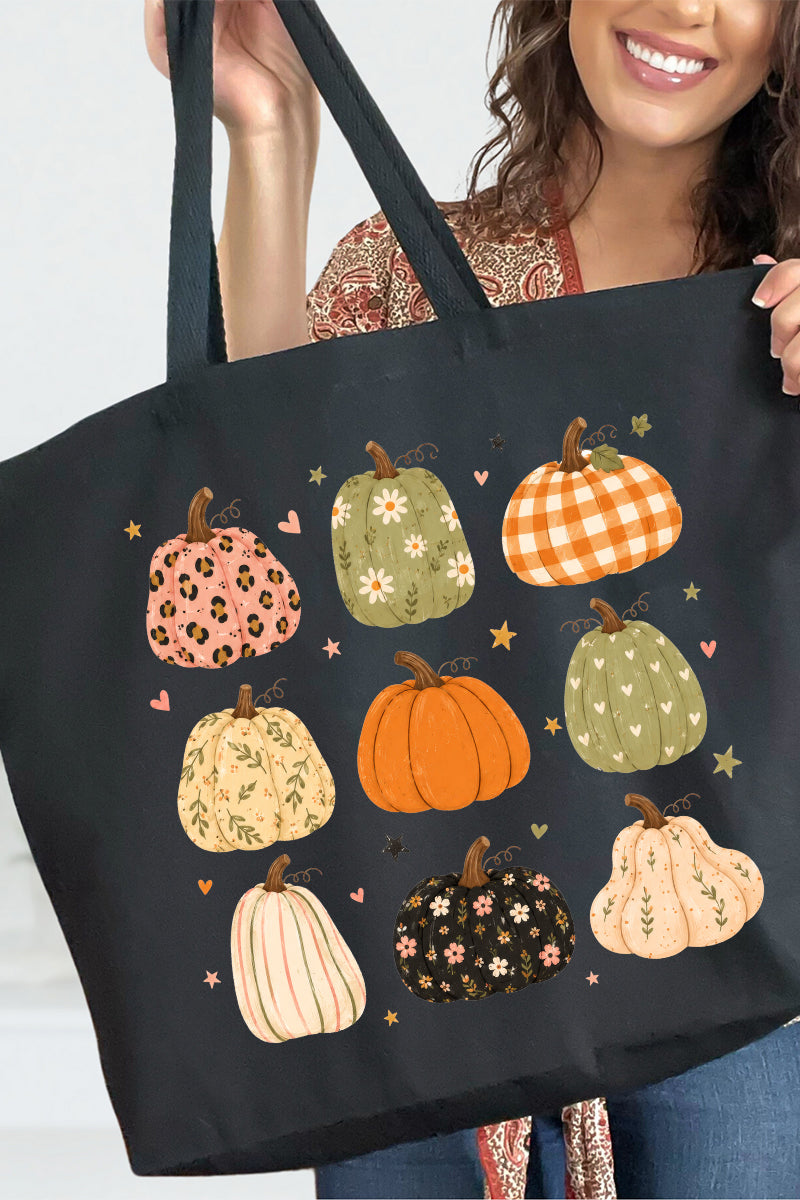 Patchwork Pumpkin Parade Canvas Jumbo Tote