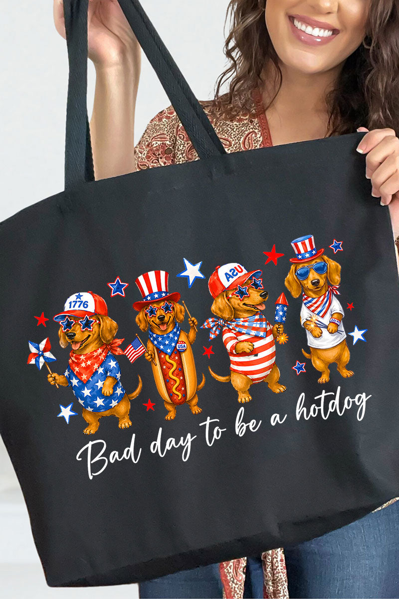 Red, White & Weiner Canvas Jumbo Tote